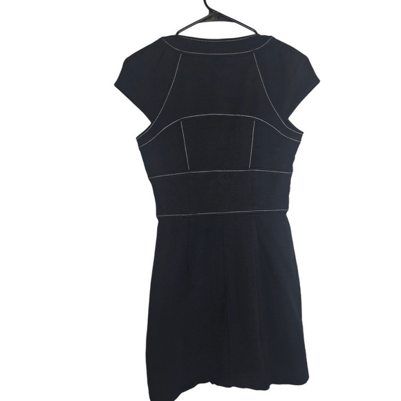 Laundry Black & White Utility Dress Front Zip Buckles Size 4 - Picture 3 of 8